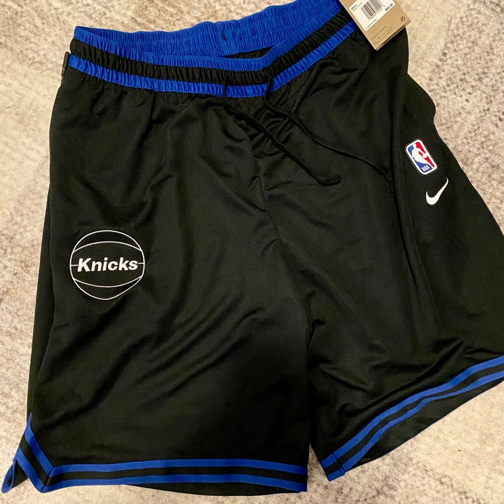 Nike Black and Blue Knicks Basketball Shorts